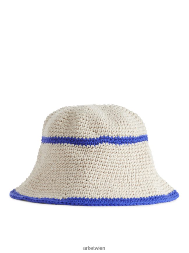 ARKET gehäkelter Sonnenhut beige/blau Kinder 8RF08T1693 Zubehör