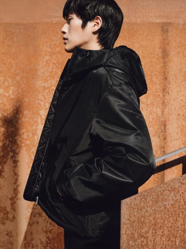 ARKET Aktive Kapuzenjacke Schwarz Männer 8RF08T1166 Kleidung