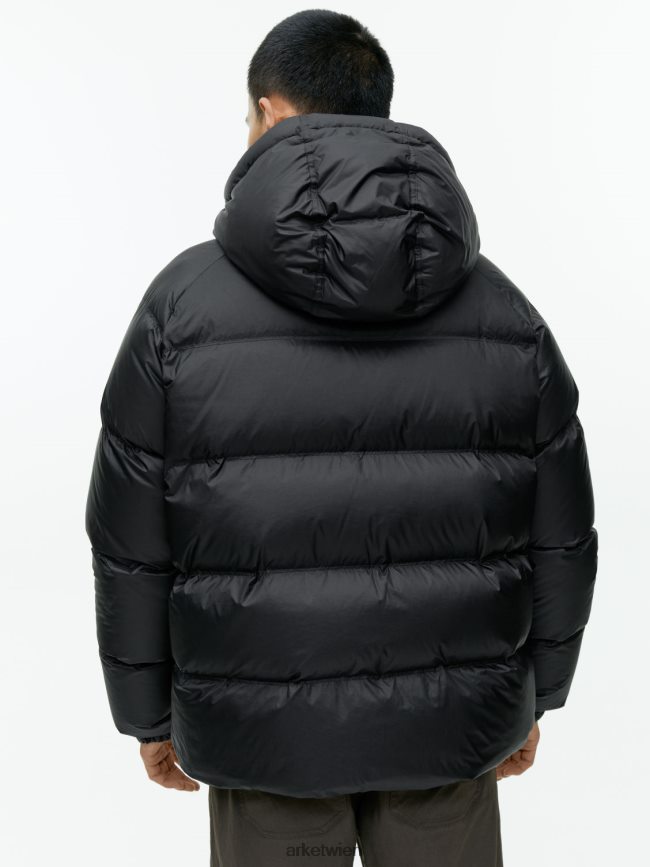 ARKET sportliche Daunenjacke Schwarz Männer 8RF08T1170 Kleidung