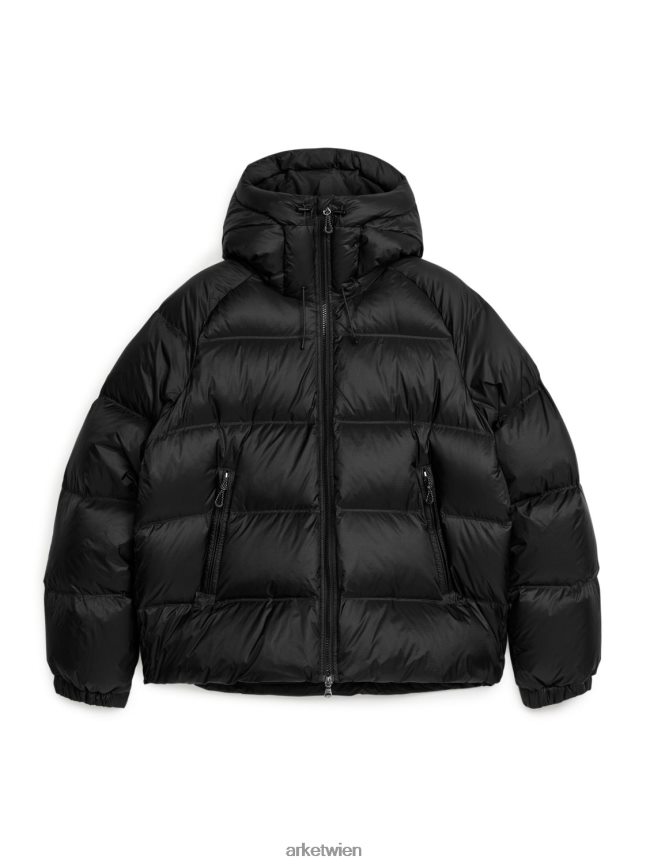 ARKET sportliche Daunenjacke Schwarz Männer 8RF08T1170 Kleidung