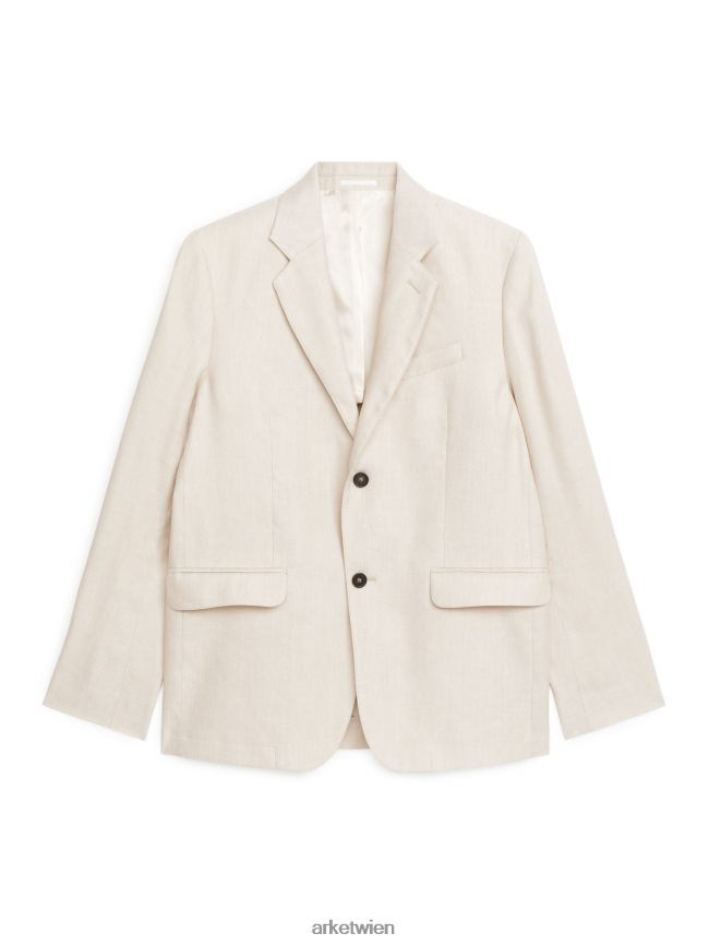 ARKET Moderner Blazer aus Hanf-Baumwolle hell beige Männer 8RF08T1153 Kleidung
