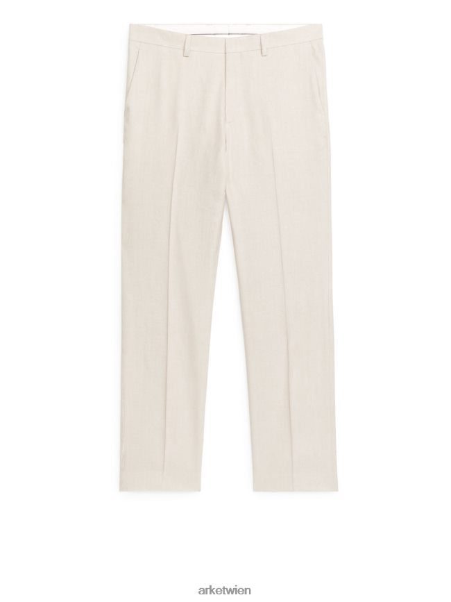 ARKET Schmale Hose aus Hanf-Baumwolle hell beige Männer 8RF08T1074 Kleidung