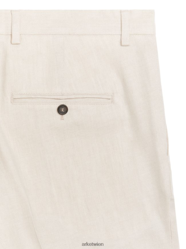 ARKET Schmale Hose aus Hanf-Baumwolle hell beige Männer 8RF08T1074 Kleidung