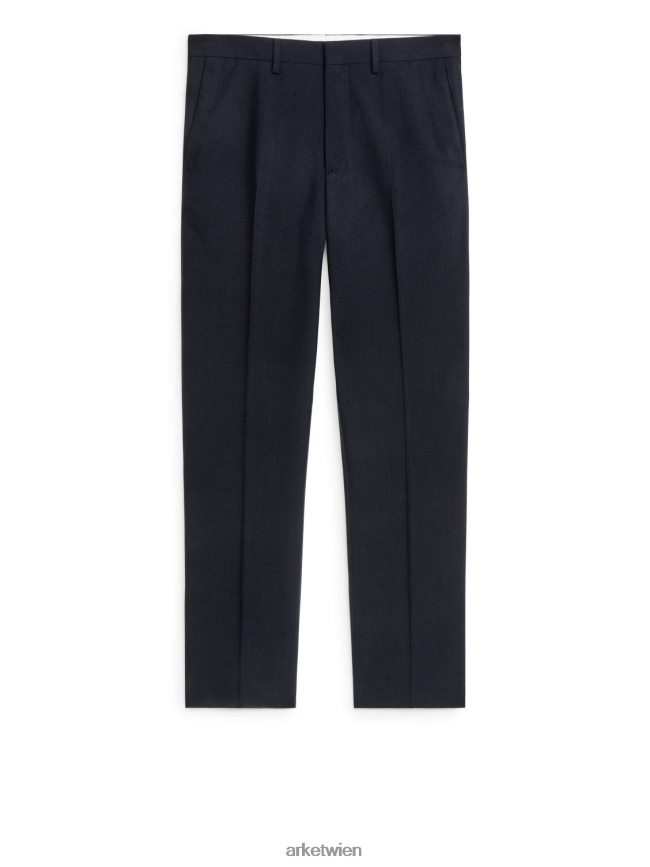 ARKET Schmale Hose aus Hopsackwolle Dunkelblau Männer 8RF08T1075 Kleidung