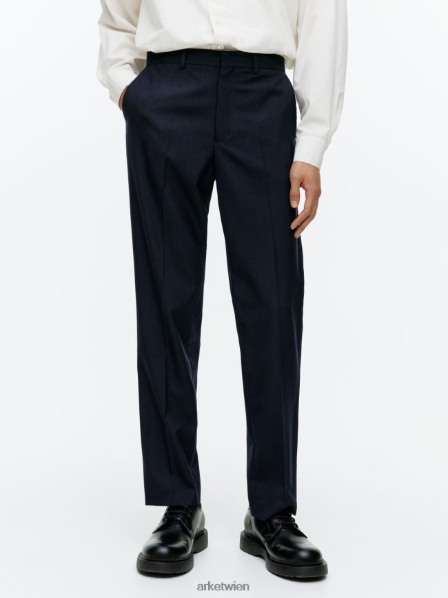 ARKET Schmale Hose aus Hopsackwolle Dunkelblau Männer 8RF08T1075 Kleidung