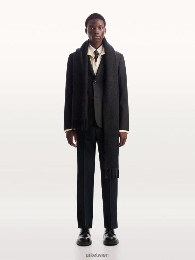 ARKET moderner Blazer Hopsack Schwarz Männer 8RF08T1151 Kleidung