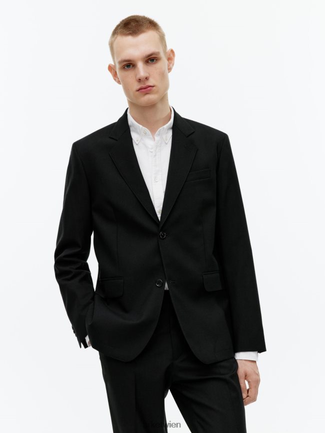 ARKET moderner Blazer Hopsack Schwarz Männer 8RF08T1151 Kleidung