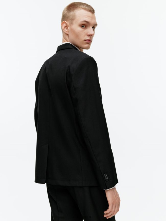 ARKET moderner Blazer Hopsack Schwarz Männer 8RF08T1151 Kleidung