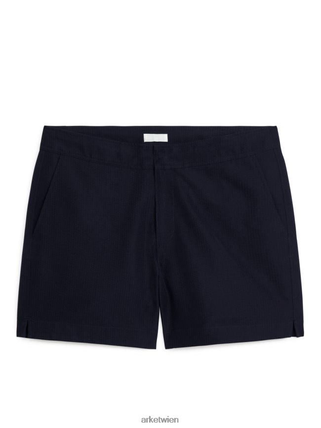 ARKET Badeshorts aus Seersucker Dunkelblau Männer 8RF08T1144 Kleidung