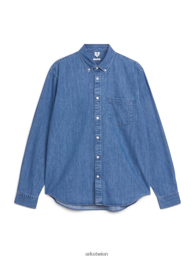 ARKET Button-Down-Chambray-Hemd Blau Männer 8RF08T959 Kleidung