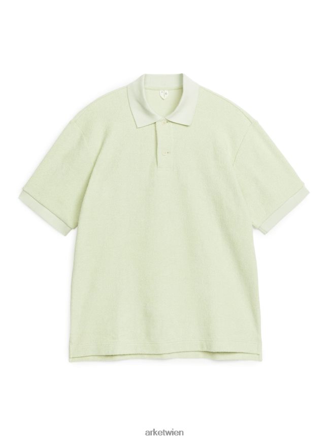 ARKET Frottee-Poloshirt Pistazie Männer 8RF08T1040 Kleidung