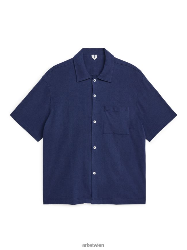 ARKET Hemd aus Bouclé-Jersey Dunkelblau Männer 8RF08T954 Kleidung