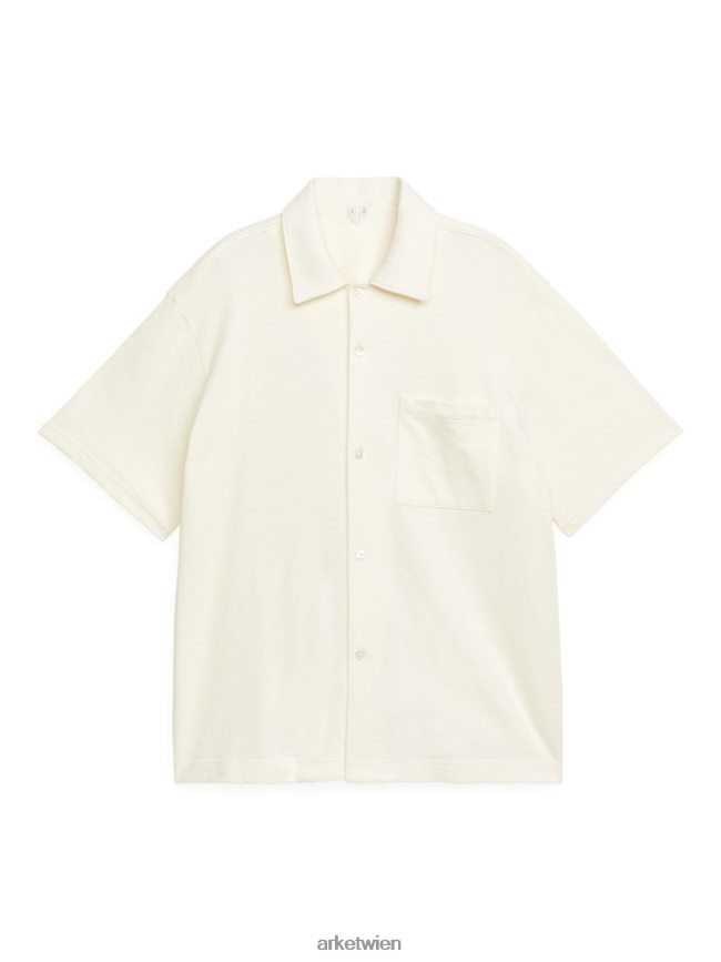 ARKET Hemd aus Bouclé-Jersey cremefarben Männer 8RF08T934 Kleidung