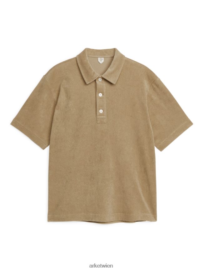 ARKET Poloshirt aus Baumwollfrottee Beige Männer 8RF08T1018 Kleidung