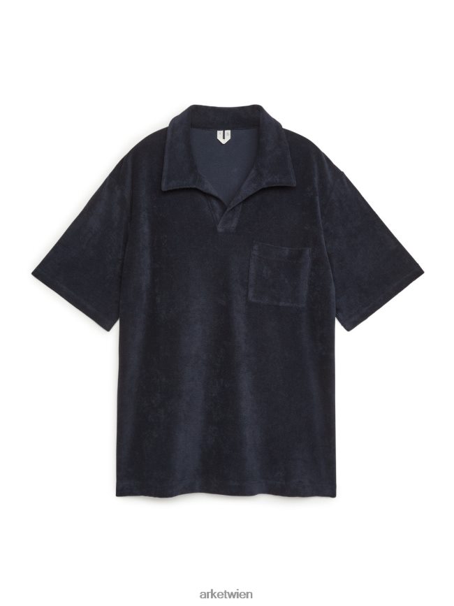 ARKET Poloshirt aus Baumwollfrottee Dunkelblau Männer 8RF08T981 Kleidung