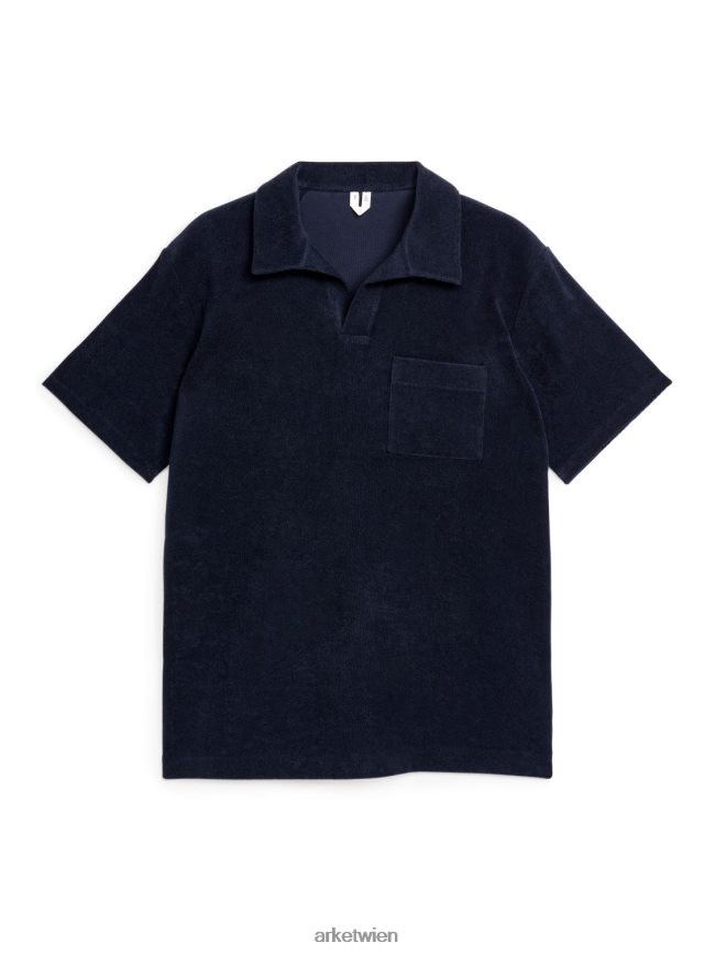 ARKET Poloshirt aus Baumwollfrottee Dunkelblau Männer 8RF08T981 Kleidung
