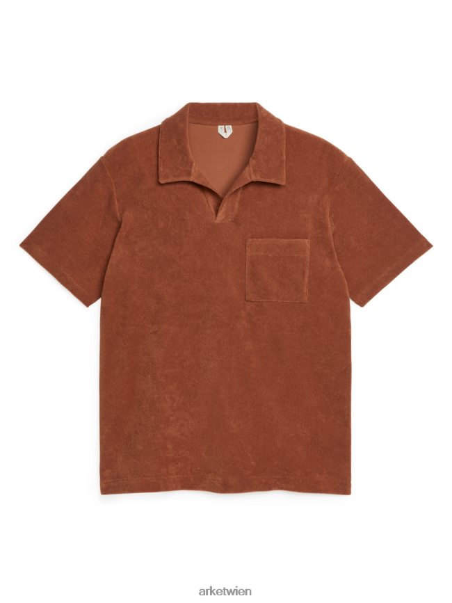 ARKET Poloshirt aus Baumwollfrottee Terrakotta Männer 8RF08T982 Kleidung