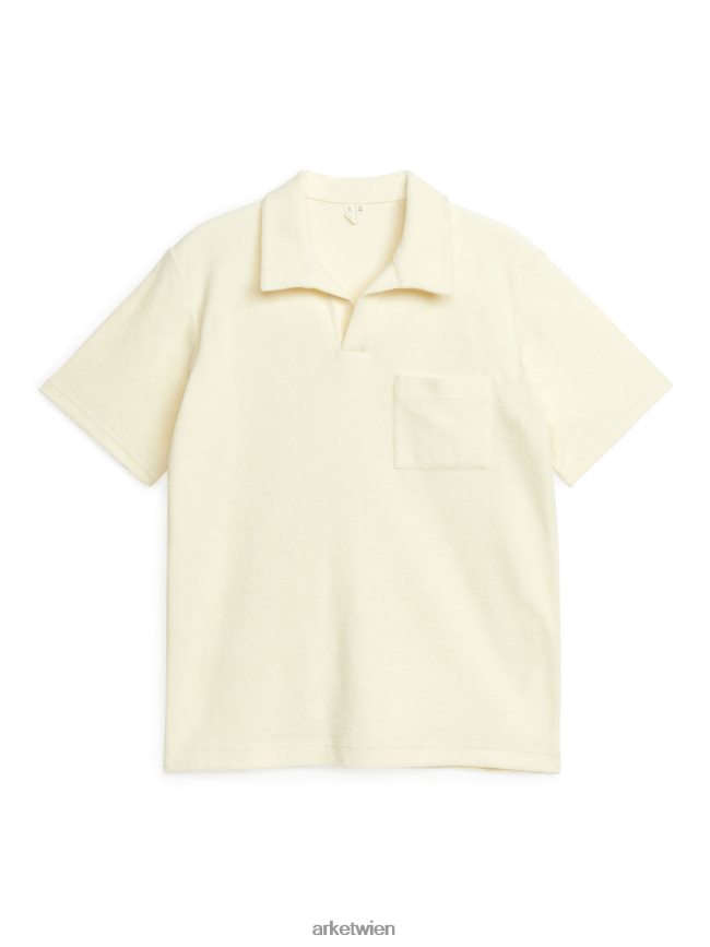 ARKET Poloshirt aus Baumwollfrottee cremefarben Männer 8RF08T978 Kleidung
