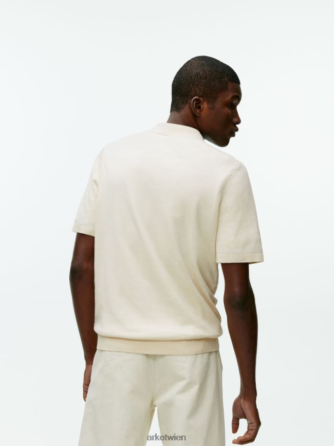 ARKET Poloshirt aus Baumwollleinen cremefarben Männer 8RF08T983 Kleidung