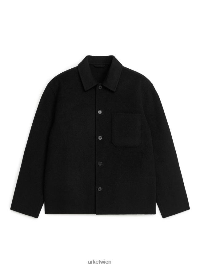 ARKET doppeltes Überhemd Schwarz Männer 8RF08T963 Kleidung