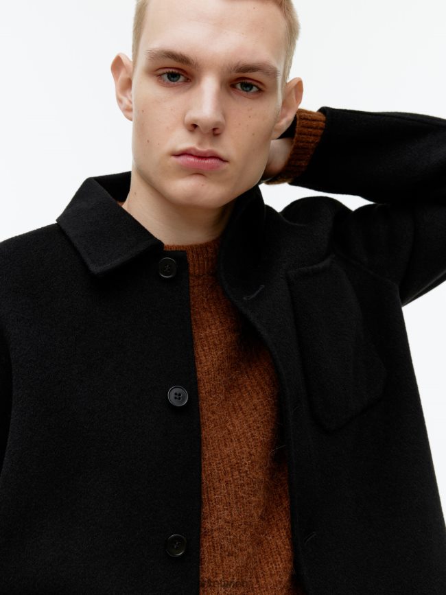 ARKET doppeltes Überhemd Schwarz Männer 8RF08T963 Kleidung