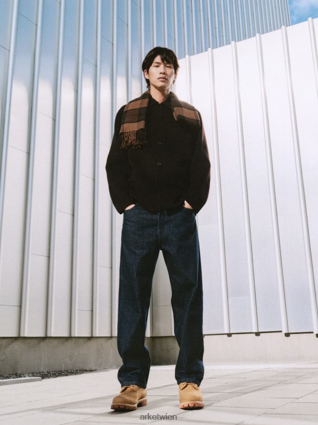 ARKET doppeltes Überhemd Schwarz Männer 8RF08T963 Kleidung