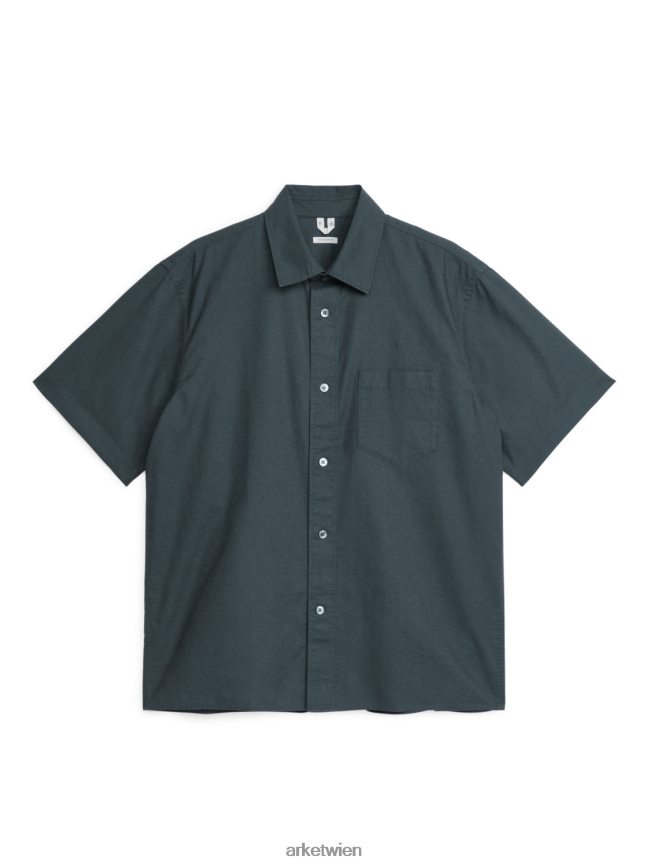 ARKET leichtes Oxford-Hemd dunkelgrau Männer 8RF08T956 Kleidung