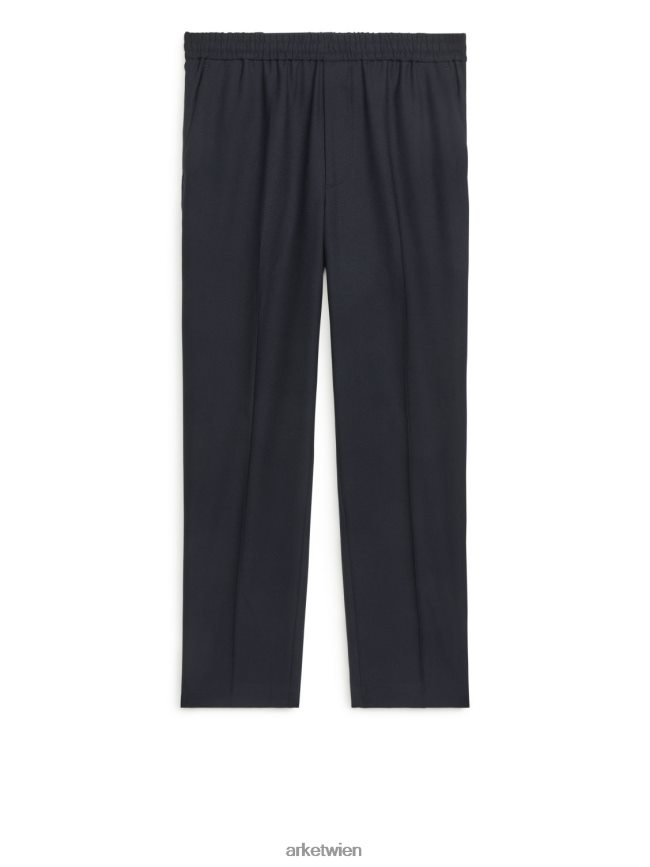 ARKET Hopsack-Hose mit Kordelzug Dunkelblau Männer 8RF08T1090 Kleidung