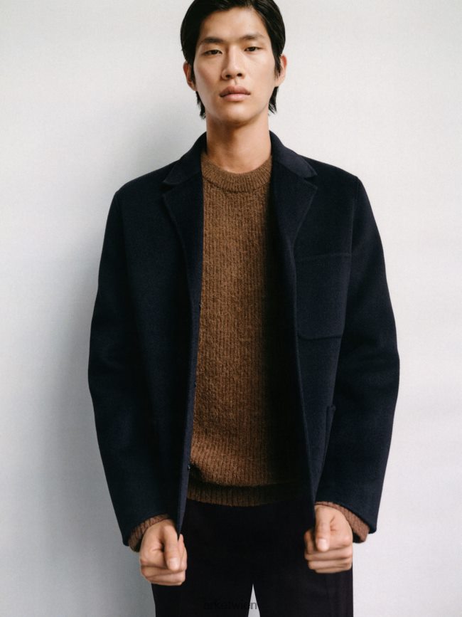 ARKET Kurze, schmal zulaufende Wollhose Schwarz Männer 8RF08T1087 Kleidung