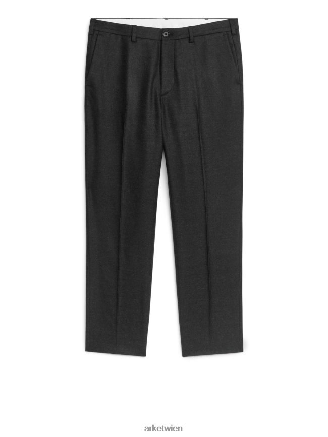 ARKET Kurze, schmal zulaufende Wollhose graue Melange Männer 8RF08T1083 Kleidung