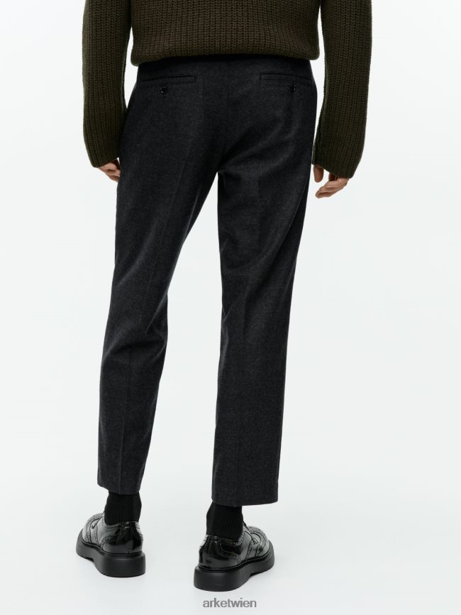 ARKET Kurze, schmal zulaufende Wollhose graue Melange Männer 8RF08T1083 Kleidung