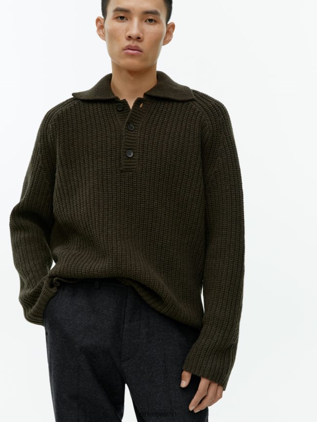 ARKET Kurze, schmal zulaufende Wollhose graue Melange Männer 8RF08T1083 Kleidung