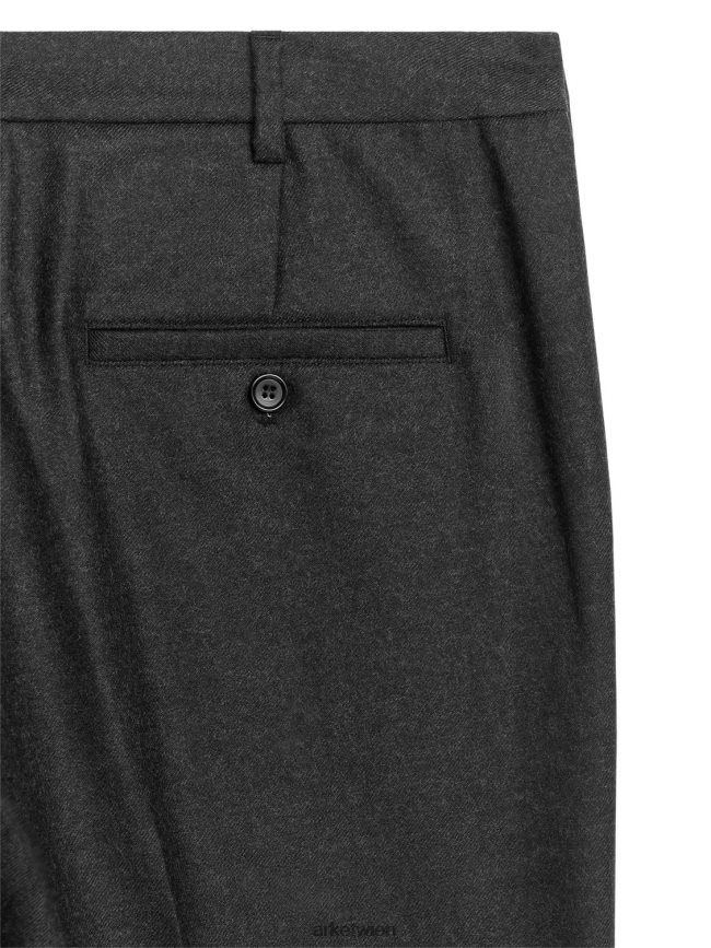 ARKET Kurze, schmal zulaufende Wollhose graue Melange Männer 8RF08T1083 Kleidung