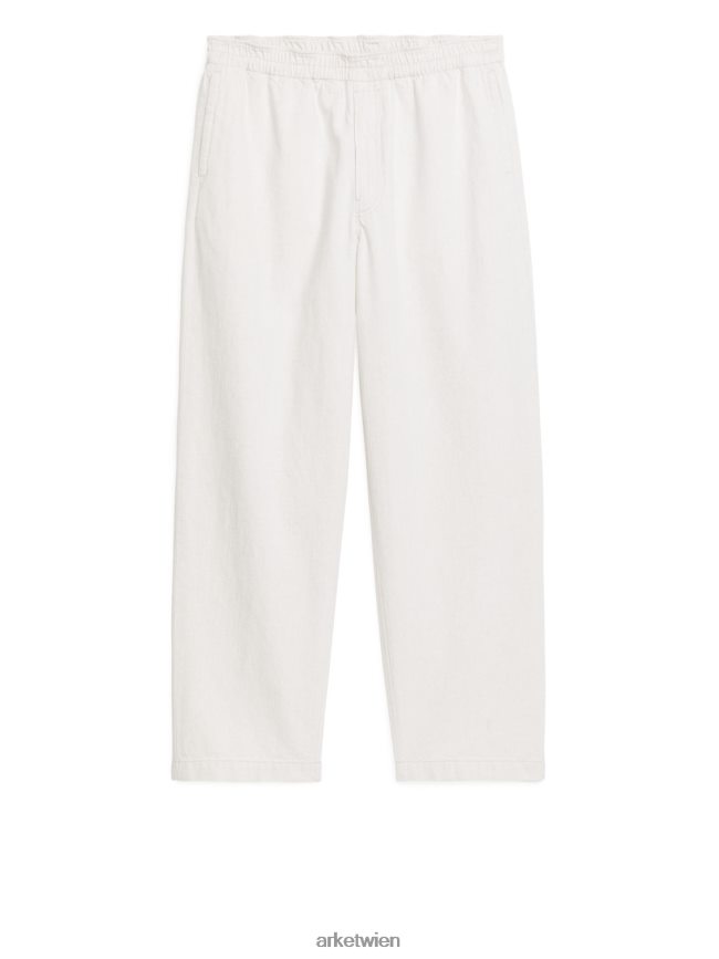 ARKET Lässige Hose aus Baumwollleinen cremefarben Männer 8RF08T1059 Kleidung