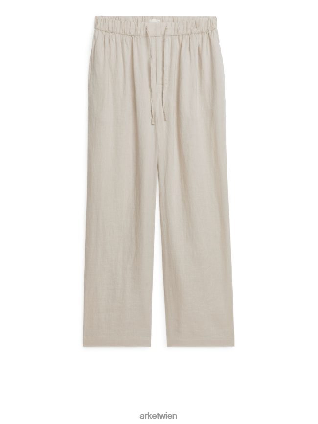 ARKET Leinenhose mit Kordelzug Beige Männer 8RF08T1057 Kleidung