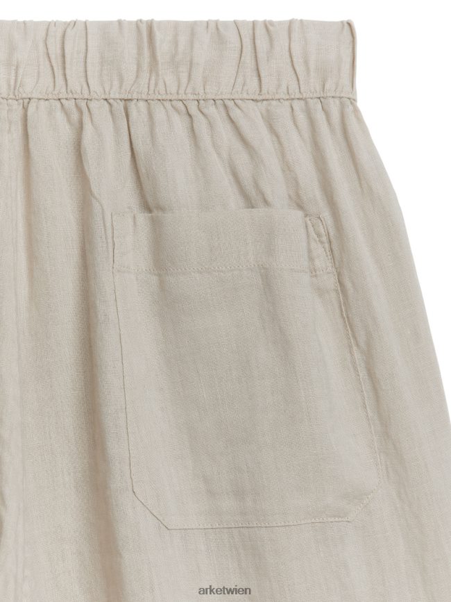 ARKET Leinenhose mit Kordelzug Beige Männer 8RF08T1057 Kleidung