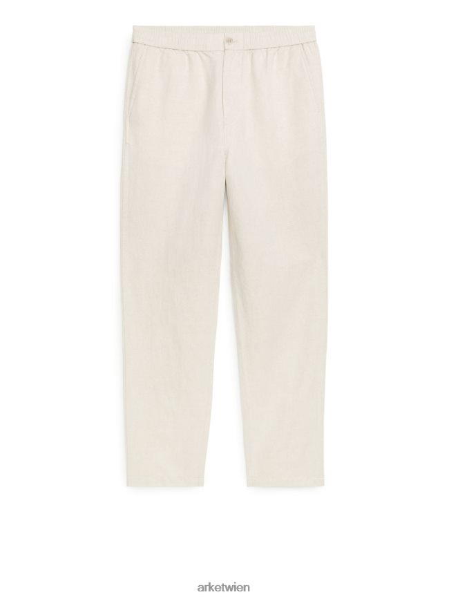 ARKET Leinenhose mit Kordelzug hell beige Männer 8RF08T1054 Kleidung
