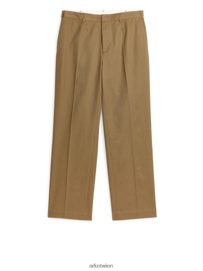 ARKET maßgeschneiderte, weite Hose braun Männer 8RF08T1067 Kleidung
