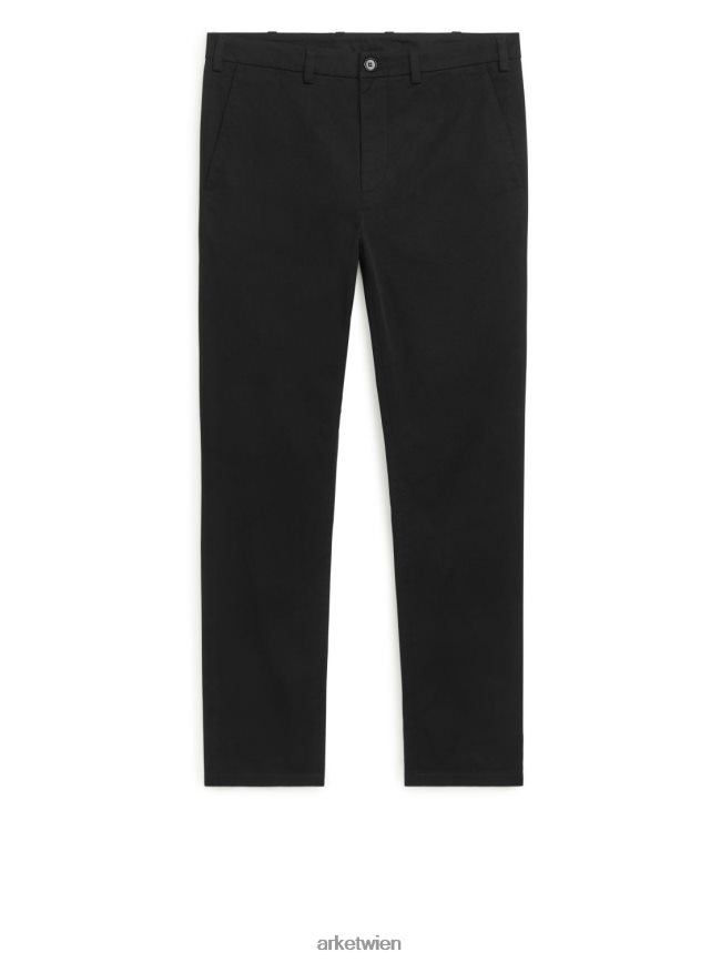 ARKET schmale Chinohose aus Baumwolle Schwarz Männer 8RF08T1070 Kleidung