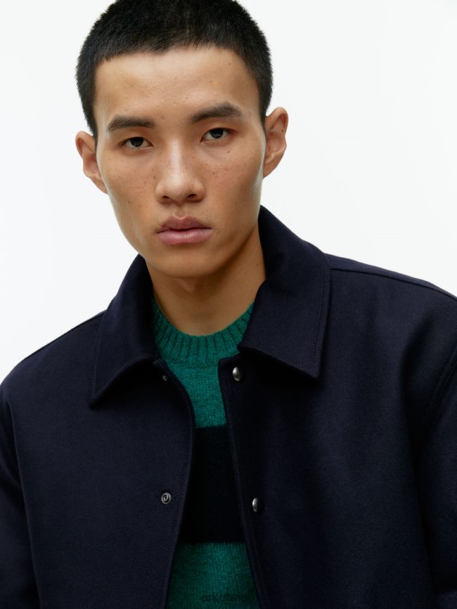 ARKET College-Jacke aus Wolle Dunkelblau Männer 8RF08T1167 Kleidung