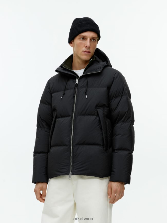 ARKET Daunenpufferjacke Schwarz Männer 8RF08T1172 Kleidung