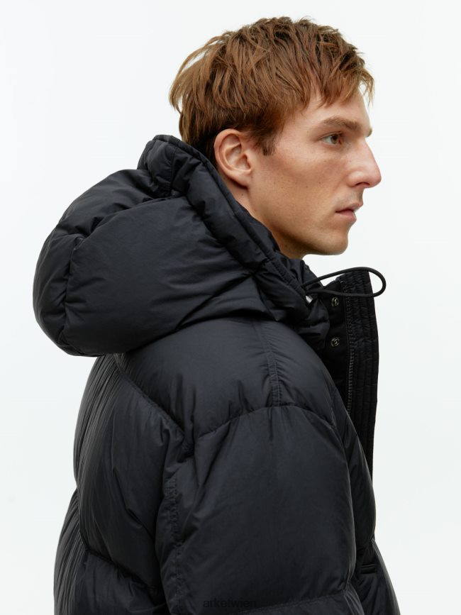 ARKET Lange Daunenjacke Schwarz Männer 8RF08T1171 Kleidung