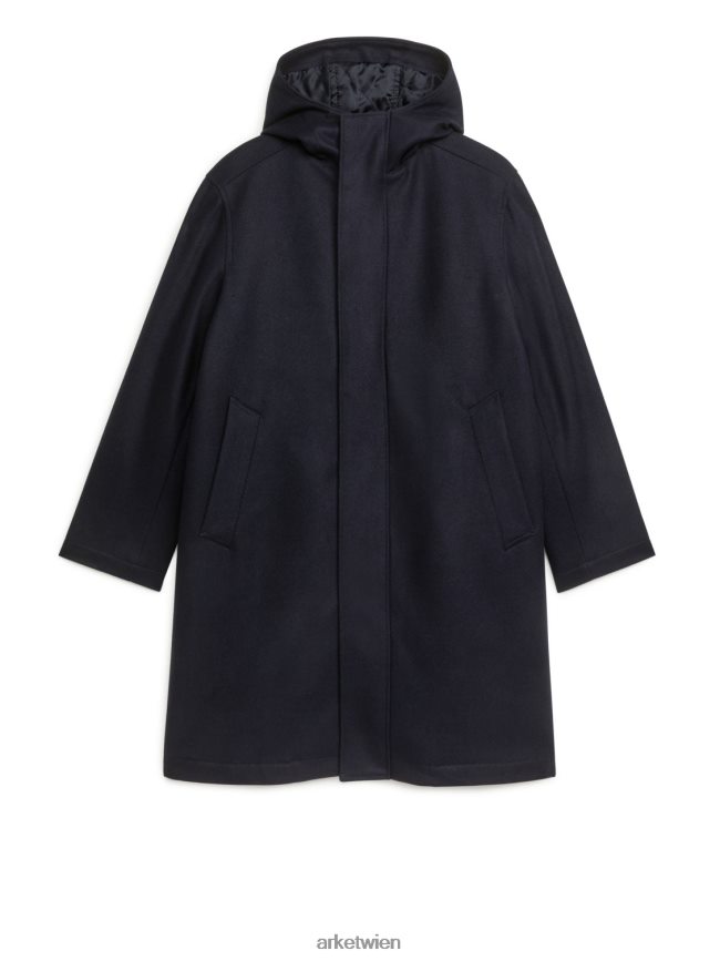 ARKET Parka aus Wolle Dunkelblau Männer 8RF08T1162 Kleidung