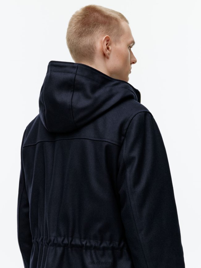 ARKET Parka aus Wolle Dunkelblau Männer 8RF08T1162 Kleidung