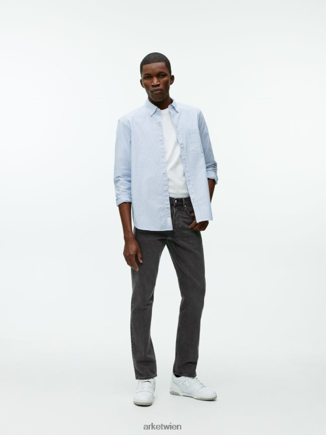 ARKET Park Regular Straight Jeans schwarz gewaschen Männer 8RF08T1097 Kleidung