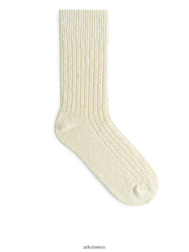 ARKET Grobstricksocken cremefarben Männer 8RF08T579 Kleidung