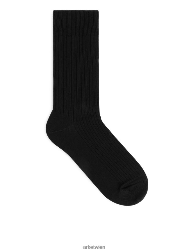 ARKET Socken aus Supima-Baumwollripp Schwarz Männer 8RF08T1241 Kleidung