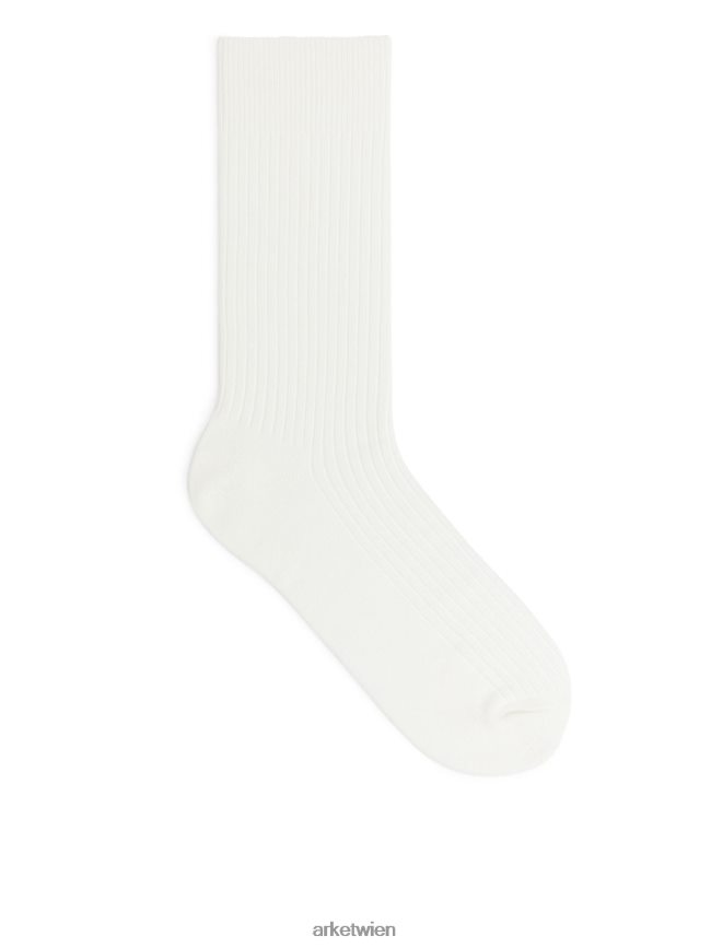 ARKET Socken aus Supima-Baumwollripp Weiß Männer 8RF08T1247 Kleidung