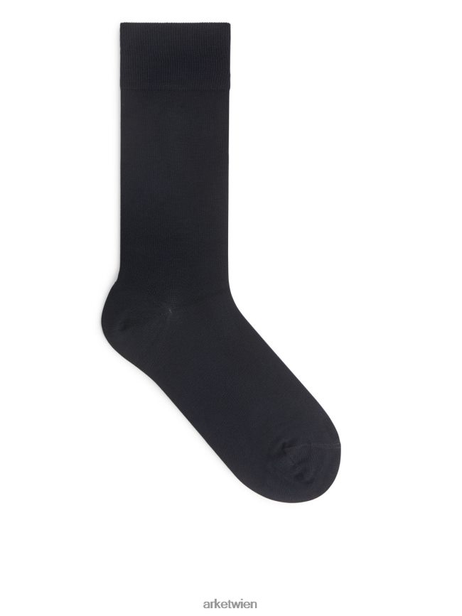 ARKET Socken aus mercerisierter Baumwolle, einfarbig Blau Männer 8RF08T1238 Kleidung