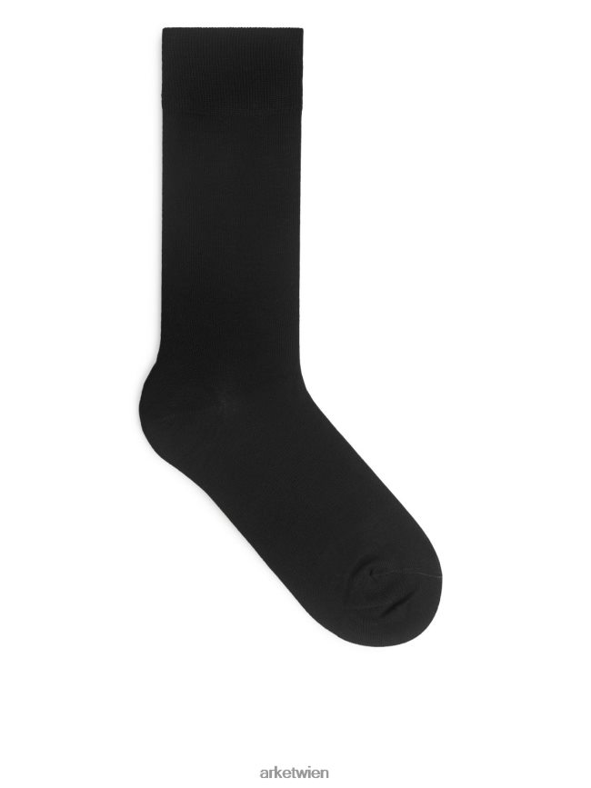 ARKET Socken aus mercerisierter Baumwolle, einfarbig Schwarz Männer 8RF08T1237 Kleidung